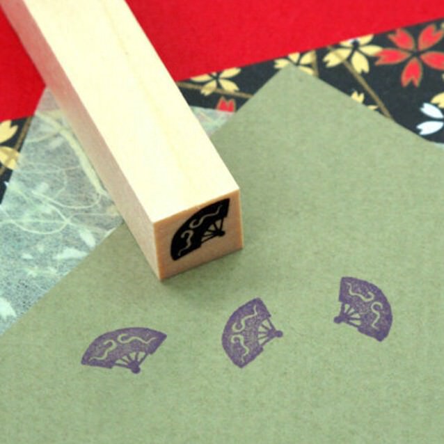 扇子の和柄はんこ、ミニスタンプ